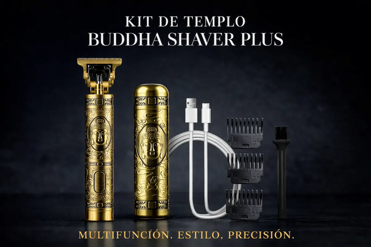 Kit de Aparadores Eléctricos Premium Dorado Budha – Barba, Cabello y Detalles