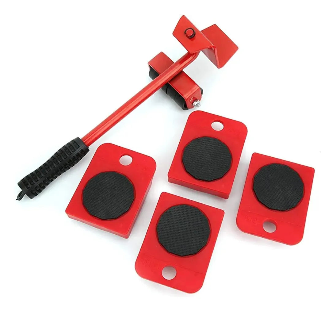 Kit Elevador de Muebles Pesados con Ruedas - Palanca Profesional 360°
