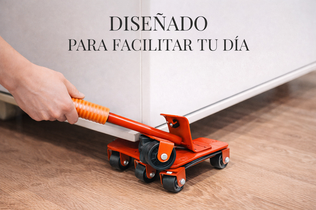 Kit Elevador de Muebles Pesados con Ruedas - Palanca Profesional 360°